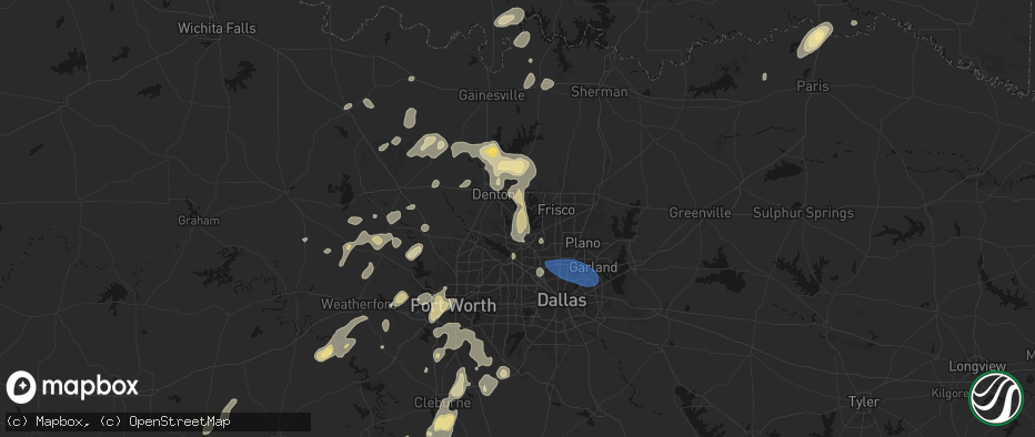 Hail map in Lake Dallas, TX on May 19, 2026