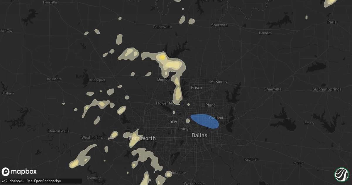 Hail map in Lake Dallas, TX on May 19, 2026