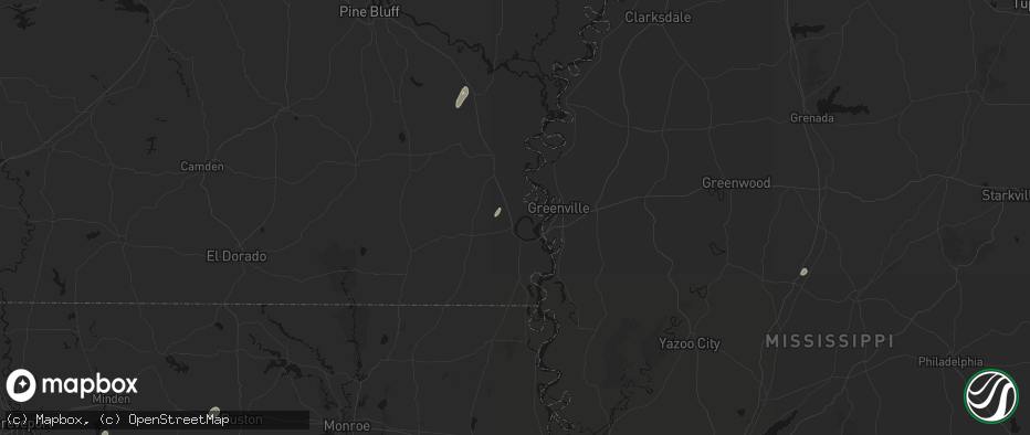 Hail map in Lake Village, AR on May 19, 2026