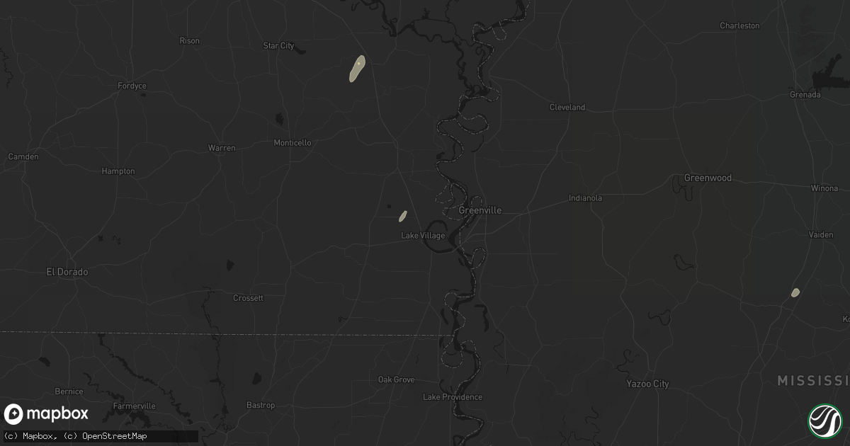 Hail map in Lake Village, AR on May 19, 2026