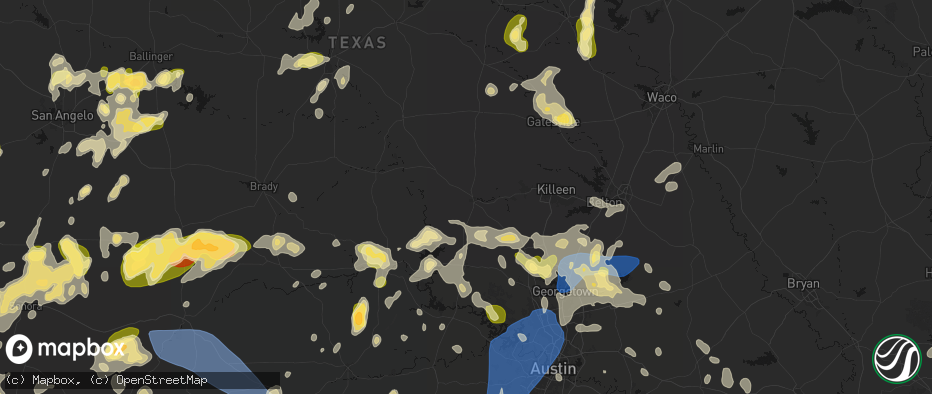 Hail map in Lampasas, TX on May 19, 2026