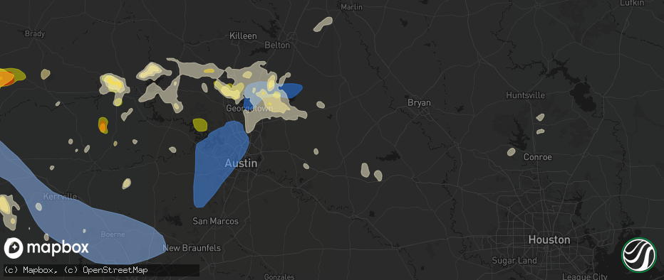 Hail map in Lexington, TX on May 19, 2026