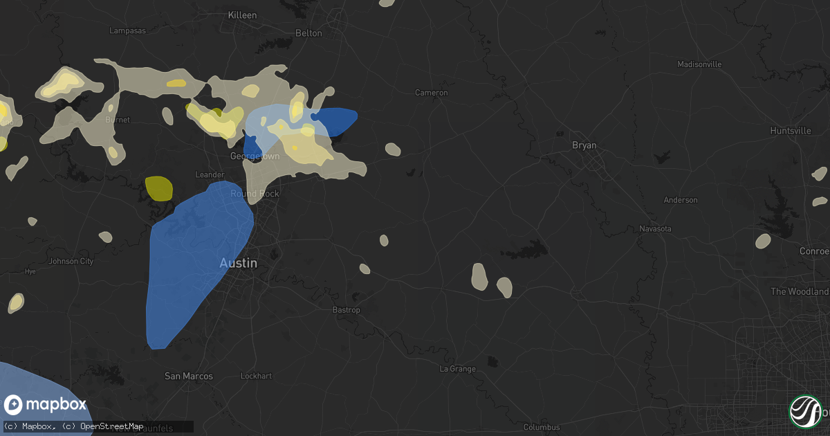 Hail map in Lexington, TX on May 19, 2026