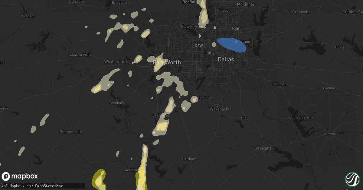 Hail map in Lillian, TX on May 19, 2026