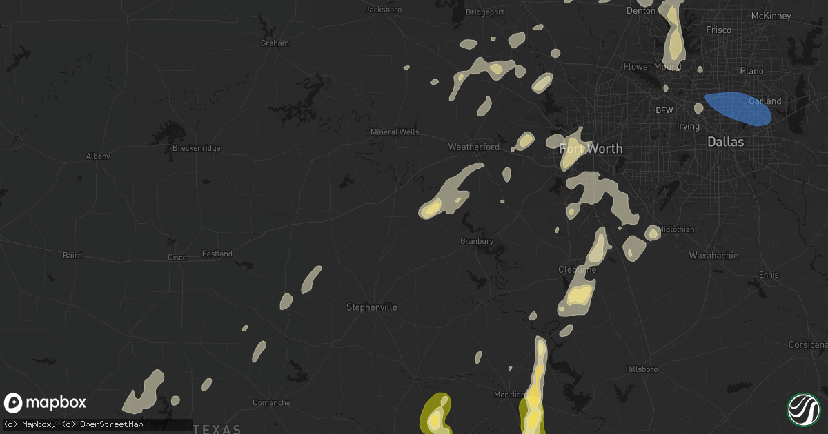 Hail map in Lipan, TX on May 19, 2026