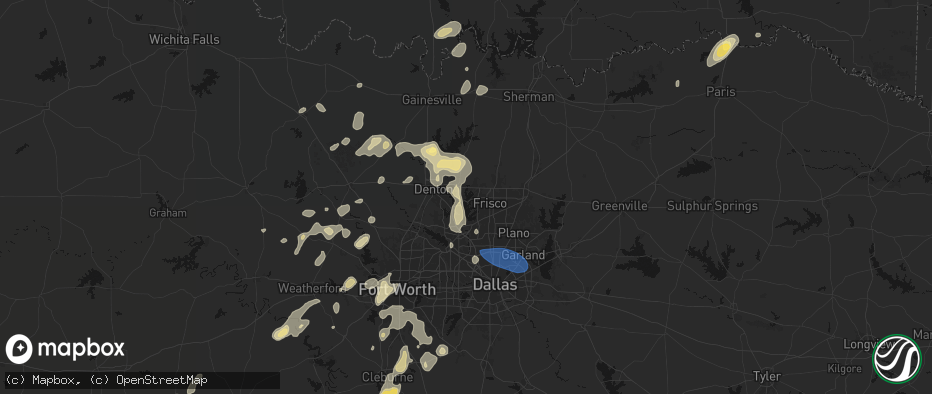 Hail map in Little Elm, TX on May 19, 2026