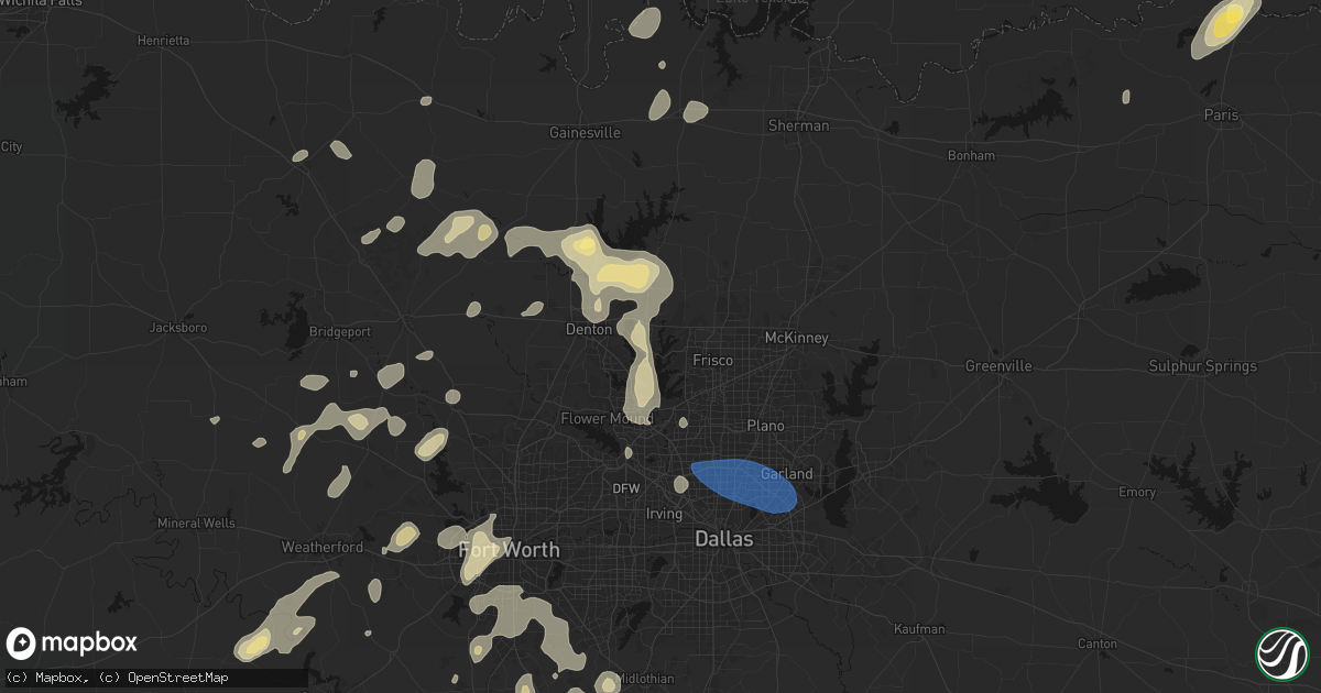 Hail map in Little Elm, TX on May 19, 2026