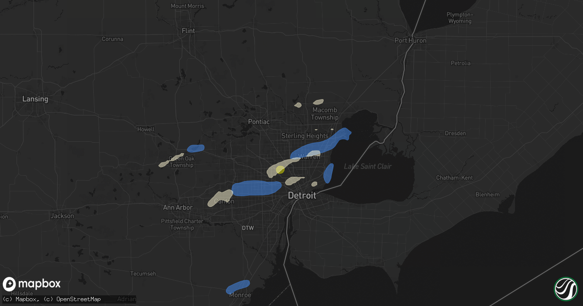 Hail map in Madison Heights, MI on May 19, 2026
