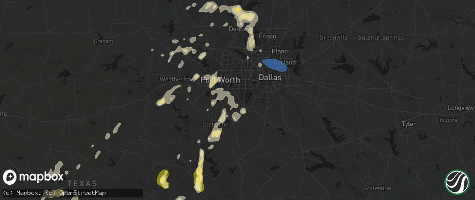 Hail map in Mansfield, TX on May 19, 2026