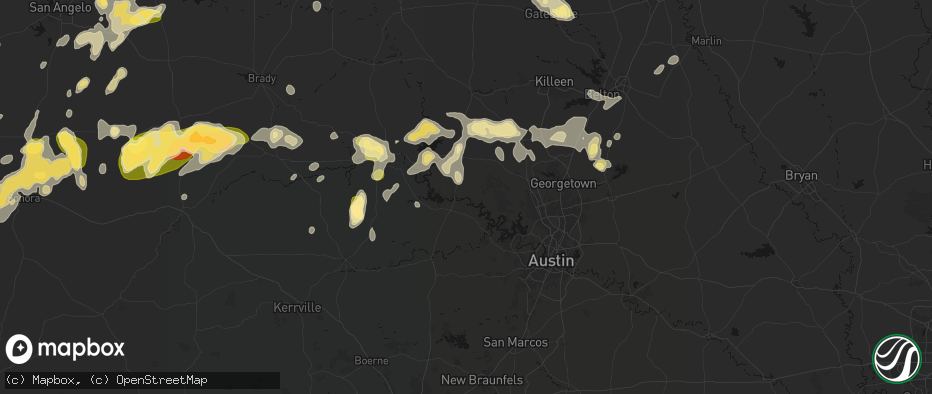 Hail map in Marble Falls, TX on May 19, 2026