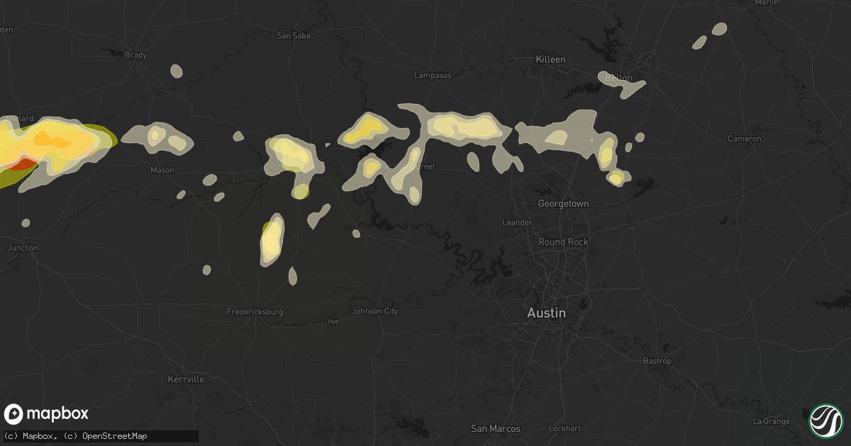 Hail map in Marble Falls, TX on May 19, 2026