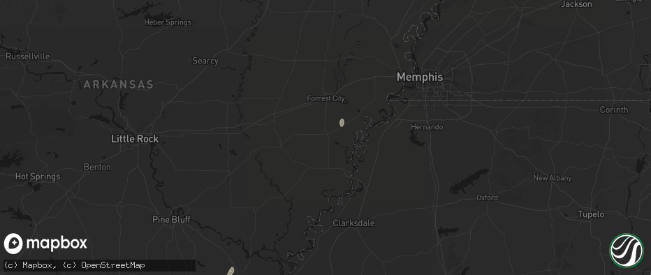 Hail map in Marianna, AR on May 19, 2026