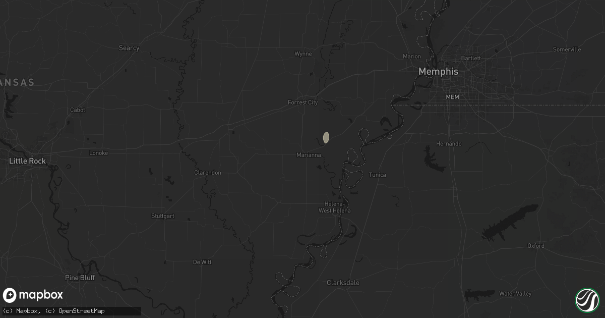 Hail map in Marianna, AR on May 19, 2026