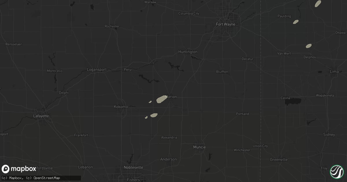 Hail map in Marion, IN on May 19, 2026