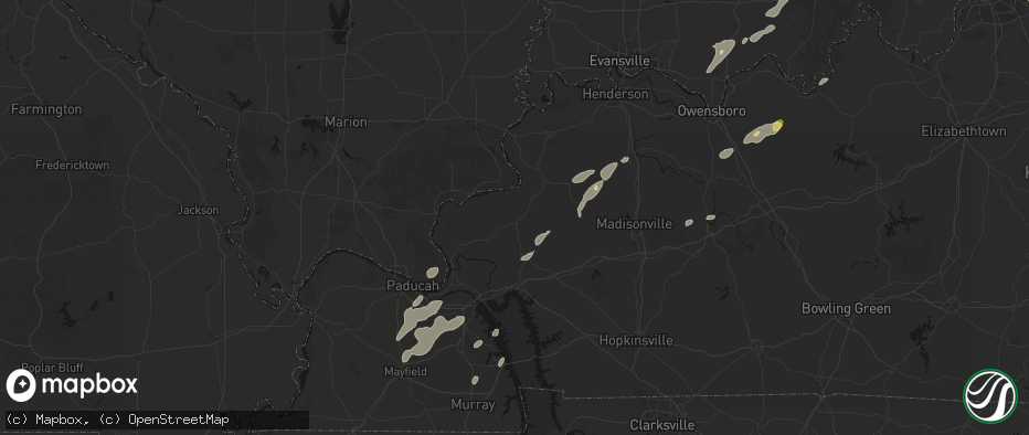 Hail map in Marion, KY on May 19, 2026