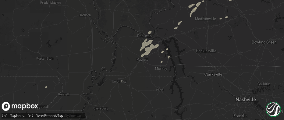 Hail map in Mayfield, KY on May 19, 2026