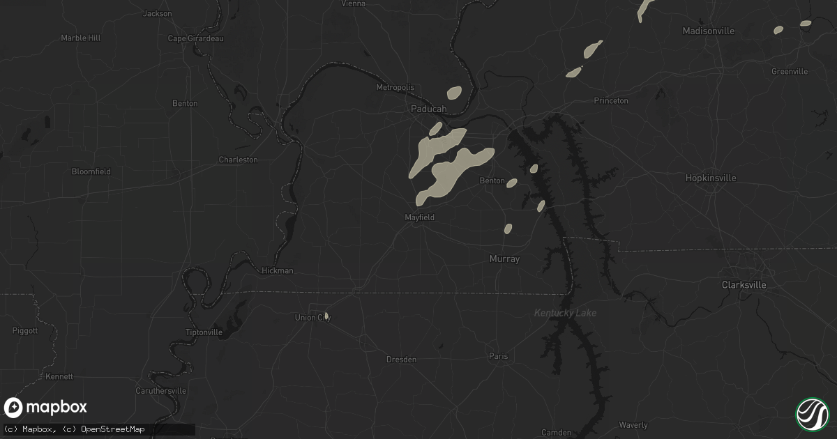 Hail map in Mayfield, KY on May 19, 2026