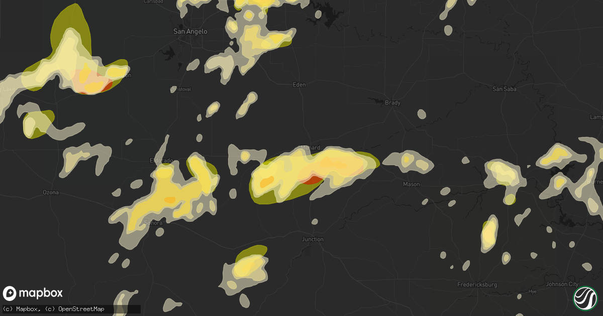 Hail map in Menard, TX on May 19, 2026