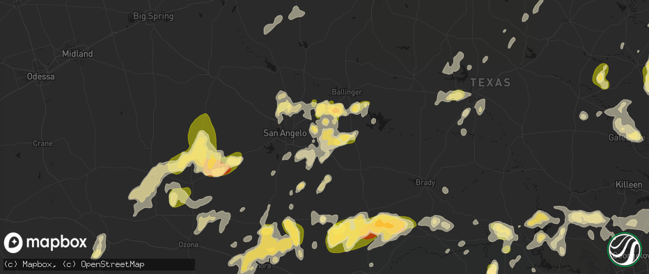 Hail map in Mereta, TX on May 19, 2026