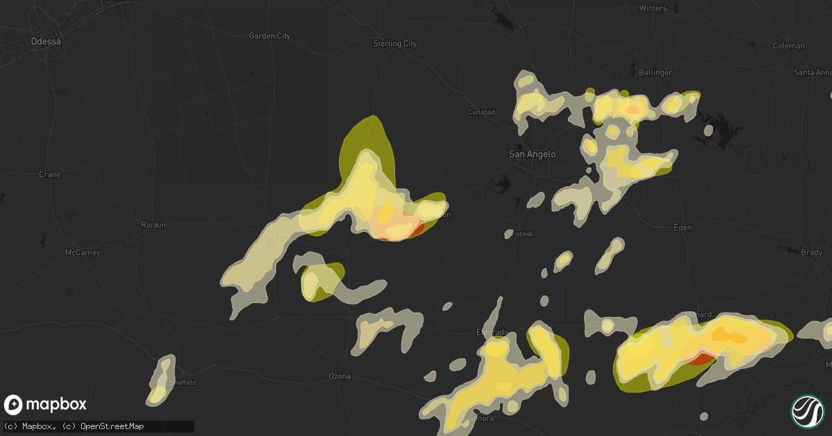 Hail map in Mertzon, TX on May 19, 2026
