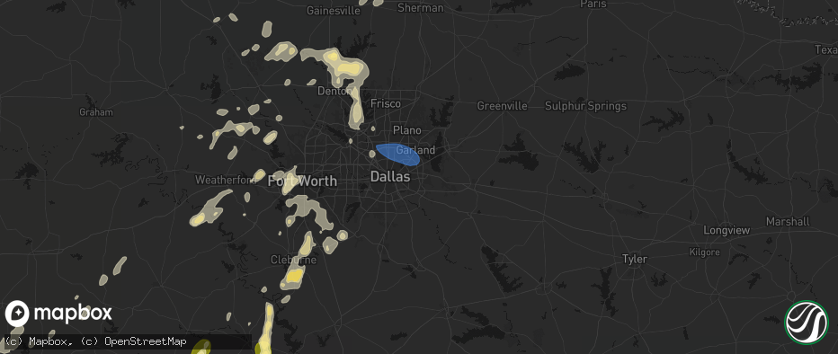 Hail map in Mesquite, TX on May 19, 2026