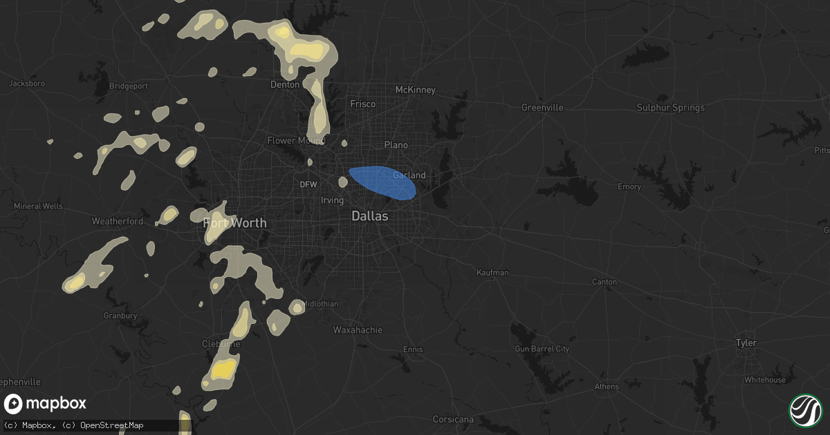 Hail map in Mesquite, TX on May 19, 2026
