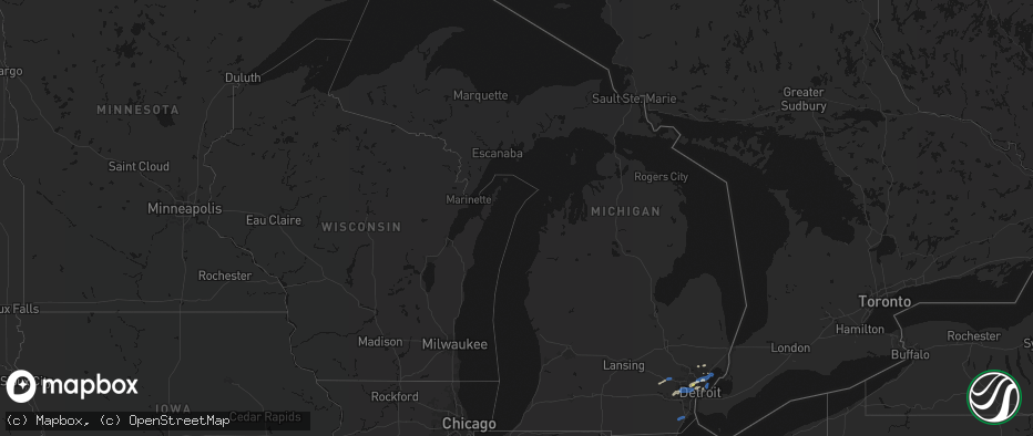 Hail map in Michigan on May 19, 2026