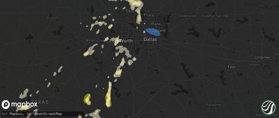 Hail map in Midlothian, TX on May 19, 2026