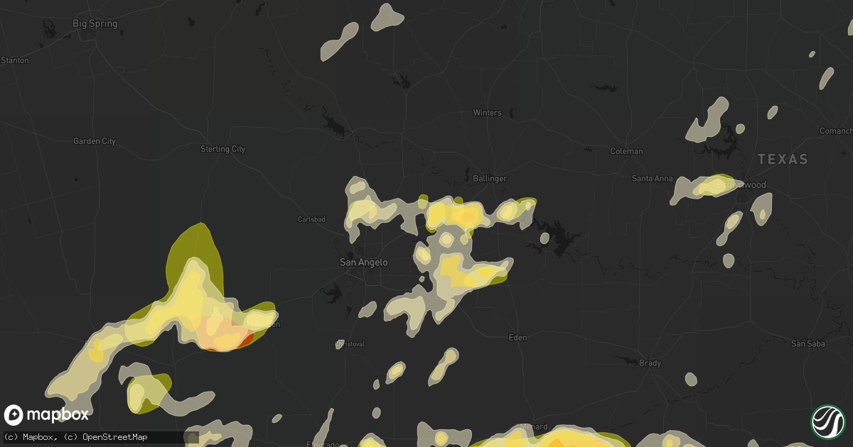 Hail map in Miles, TX on May 19, 2026