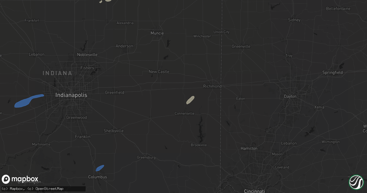 Hail map in Milton, IN on May 19, 2026