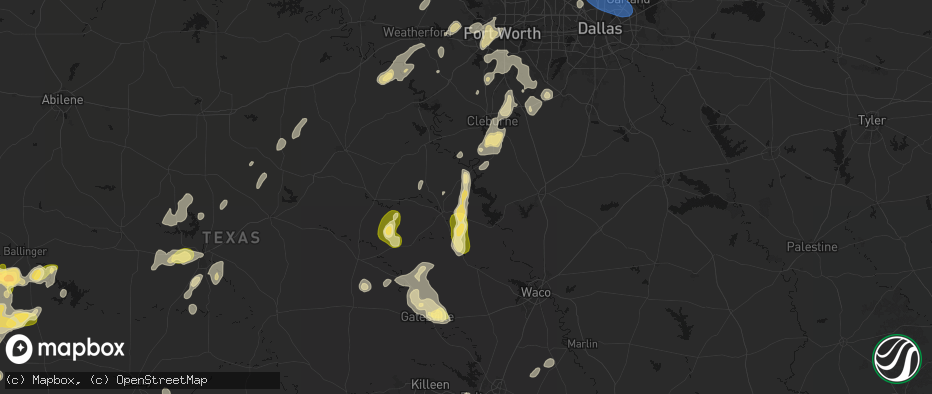 Hail map in Morgan, TX on May 19, 2026