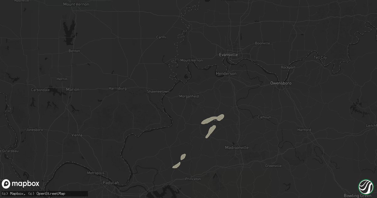 Hail map in Morganfield, KY on May 19, 2026