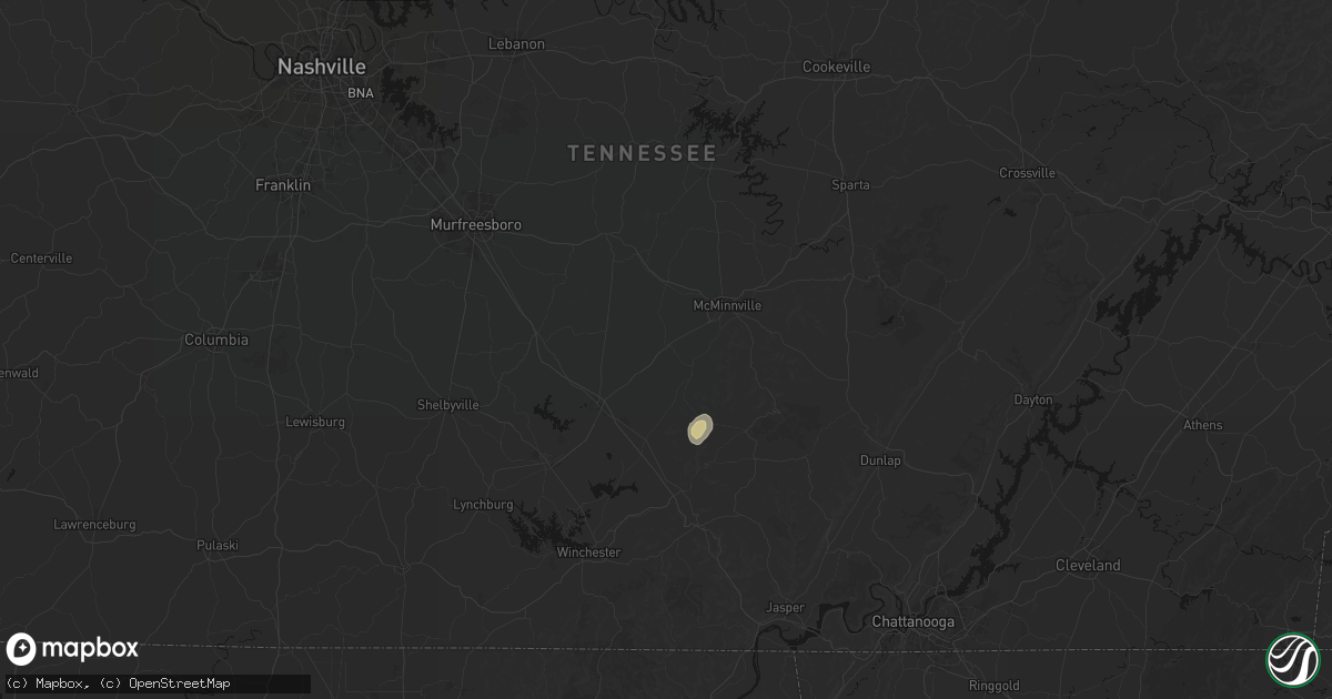 Hail map in Morrison, TN on May 19, 2026