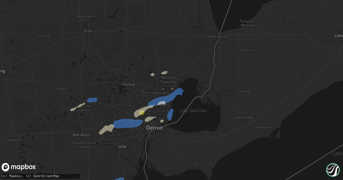 Hail map in Mount Clemens, MI on May 19, 2026