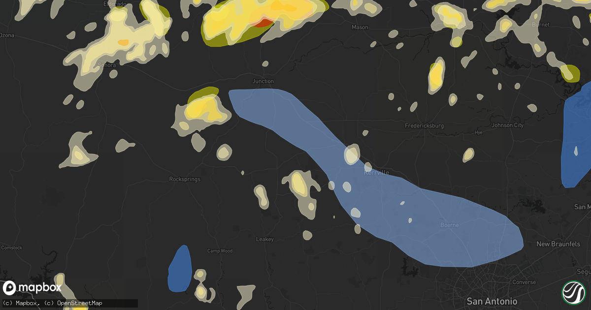 Hail map in Mountain Home, TX on May 19, 2026