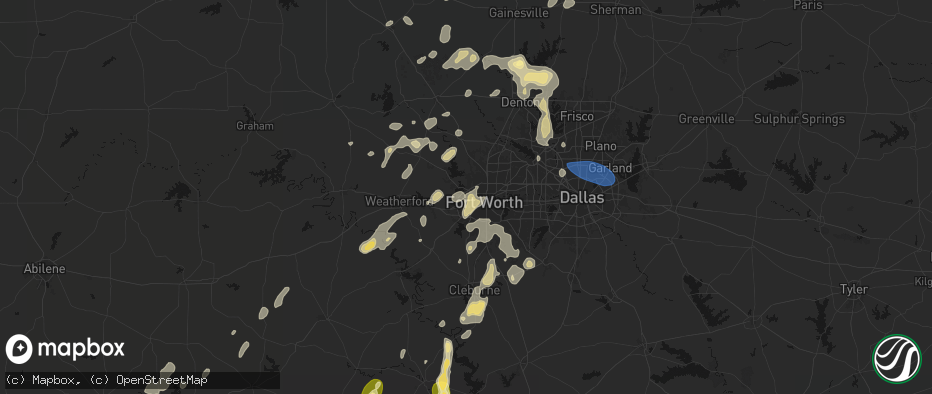 Hail map in Naval Air Station Jrb, TX on May 19, 2026