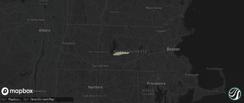 Hail map in New Braintree, MA on May 19, 2026