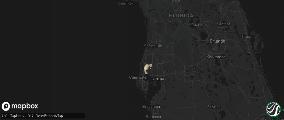 Hail map in New Port Richey, FL on May 19, 2026