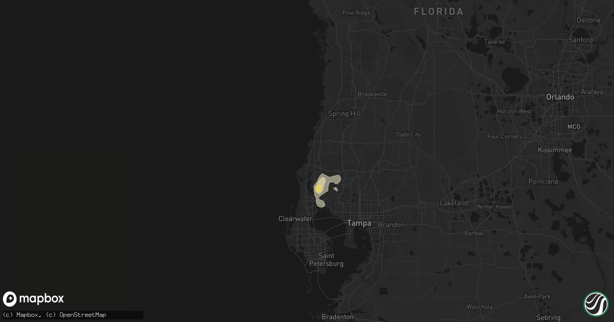 Hail map in New Port Richey, FL on May 19, 2026