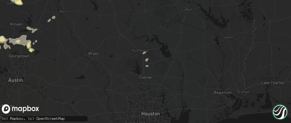 Hail map in New Waverly, TX on May 19, 2026