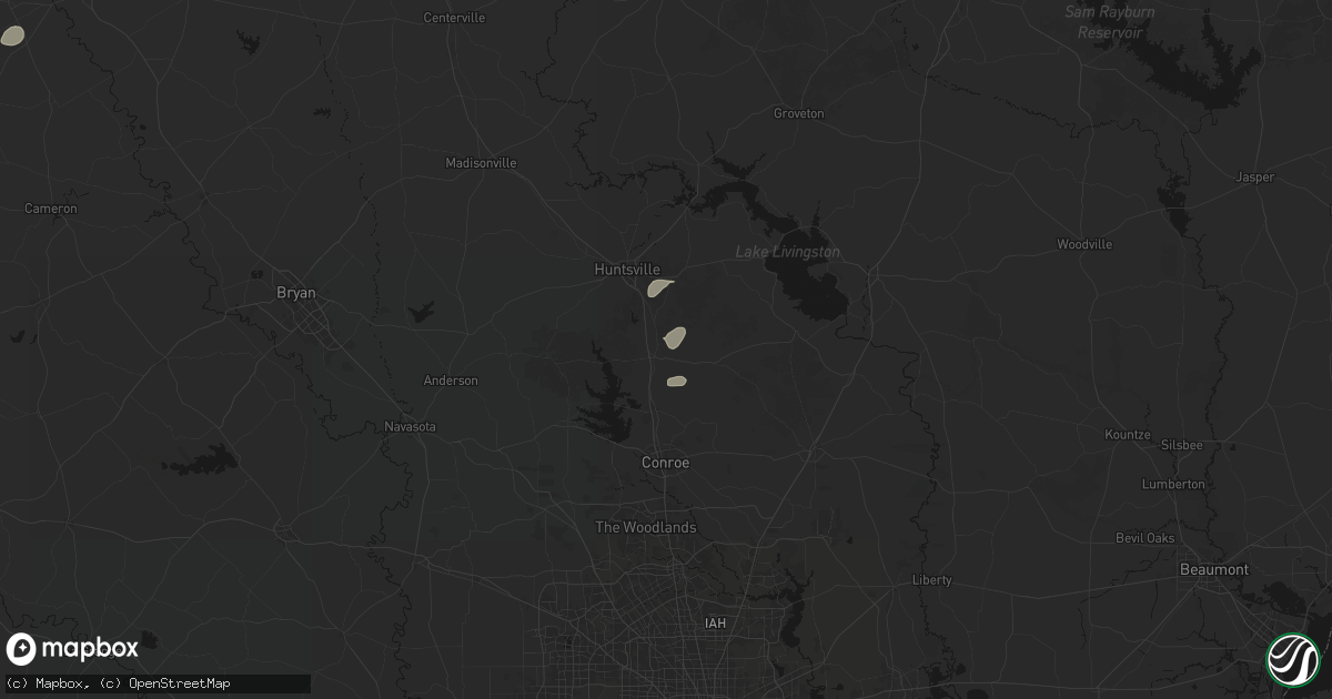 Hail map in New Waverly, TX on May 19, 2026