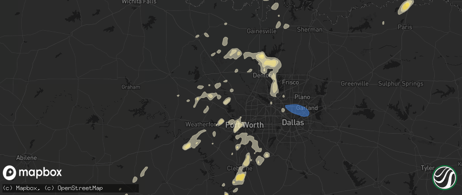 Hail map in Newark, TX on May 19, 2026