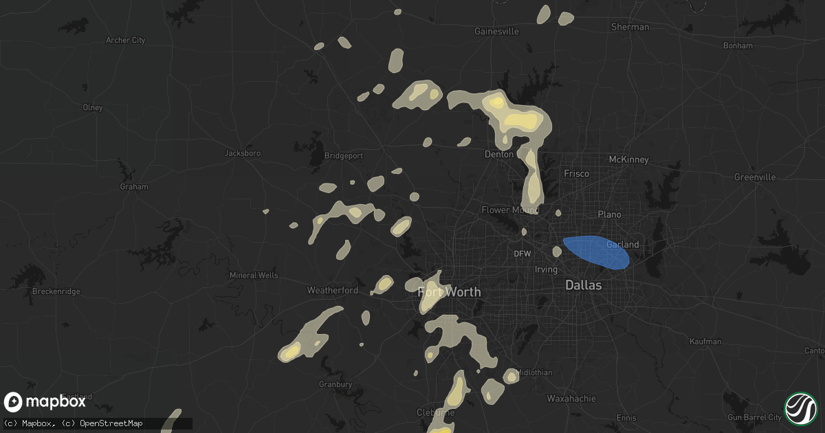 Hail map in Newark, TX on May 19, 2026