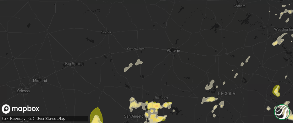 Hail map in Nolan, TX on May 19, 2026
