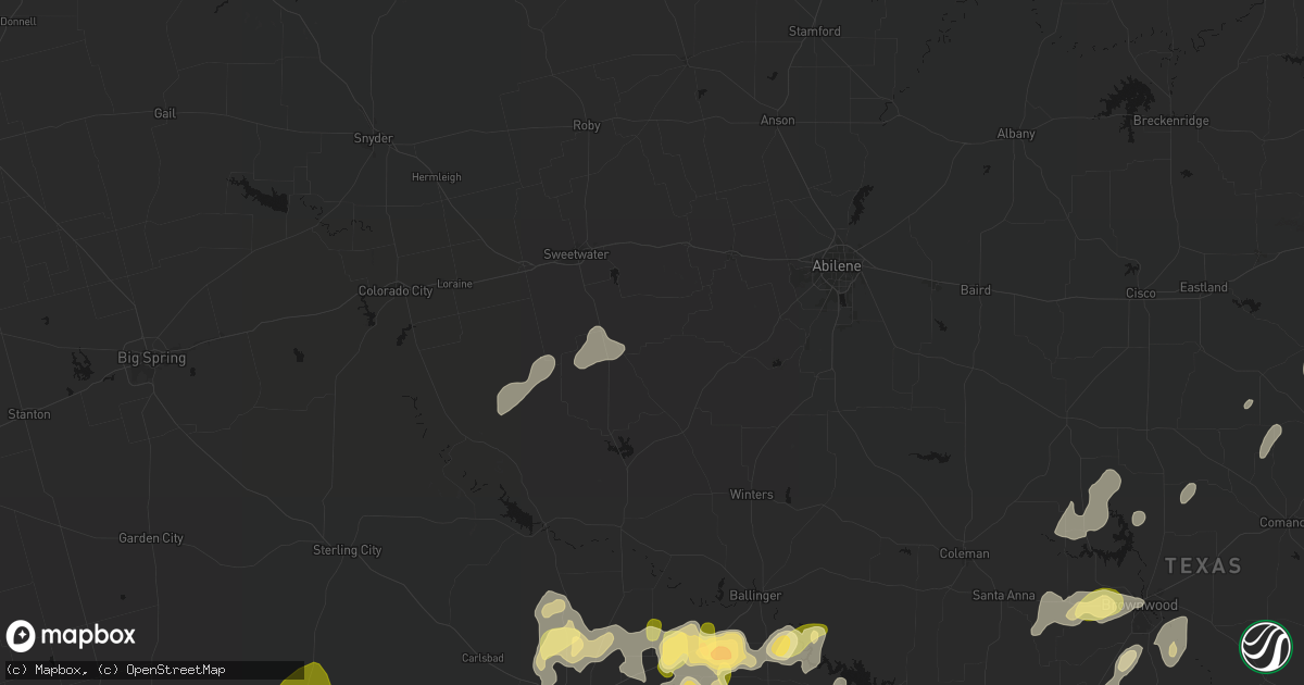Hail map in Nolan, TX on May 19, 2026