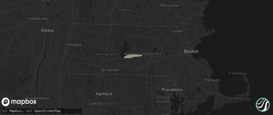 Hail map in North Brookfield, MA on May 19, 2026