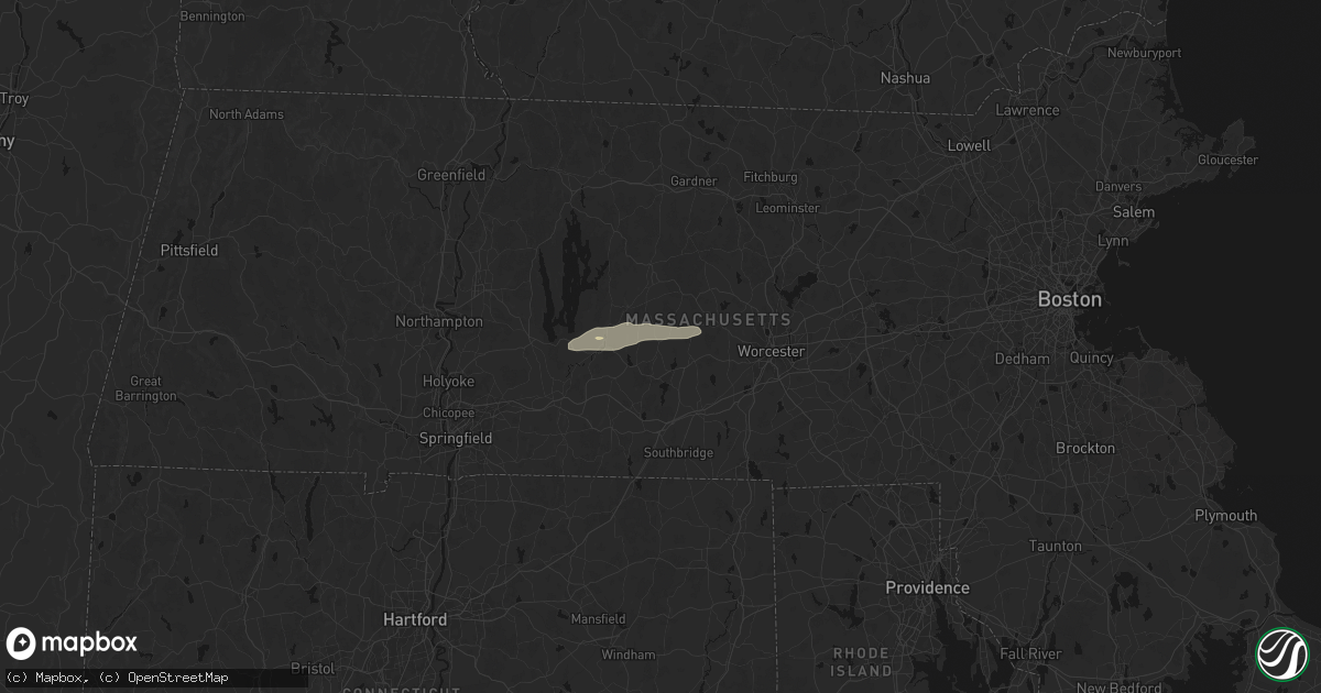 Hail map in North Brookfield, MA on May 19, 2026