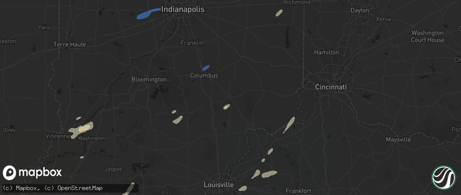 Hail map in North Vernon, IN on May 19, 2026