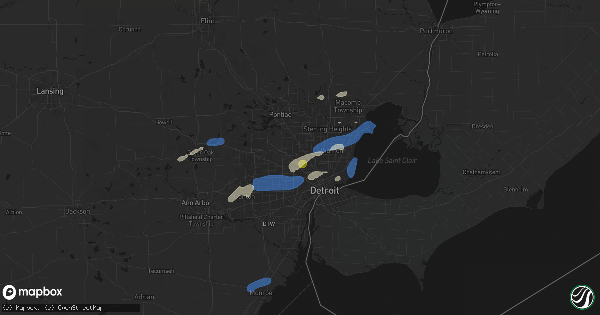 Hail map in Oak Park, MI on May 19, 2026