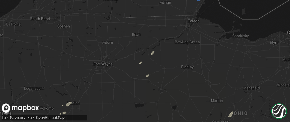 Hail map in Oakwood, OH on May 19, 2026